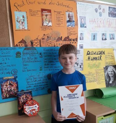 Toni Klock gewinnt Vorlesewettbewerb der Klasse 6a